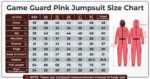Squid Game Pink Guard Jumpsuit size chart