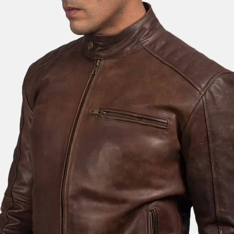 imgi 112 Dean Brown Leather Biker Jacket With Cowhide Oil Pull Leather Finish 5 5079a9ed 6b43 46f1 b82d ec46491b2a4a 1296x