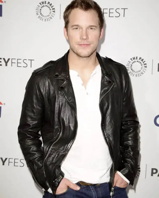 imgi 53 Chris Pratt Black Real Leather Jacket